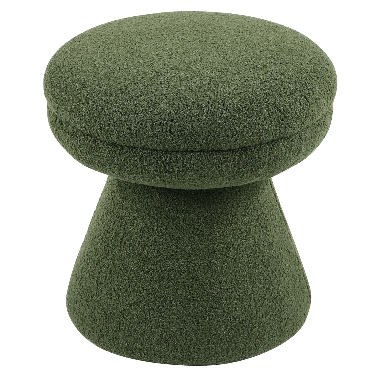 Thia Modern 17.5" Upholstered Mushroom-Shape Design Stool, Green