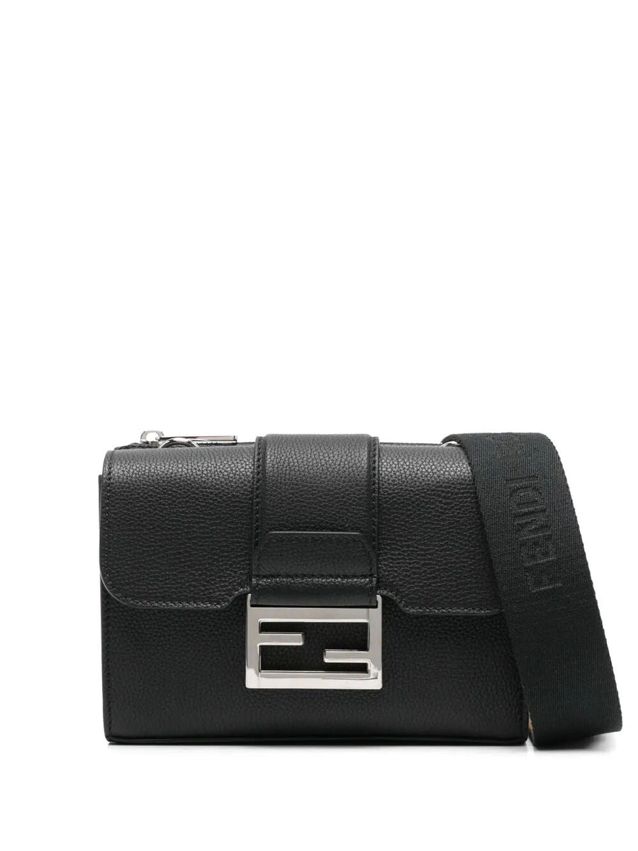 Fendi Men Full-Grain Leather Double Baguette Bag