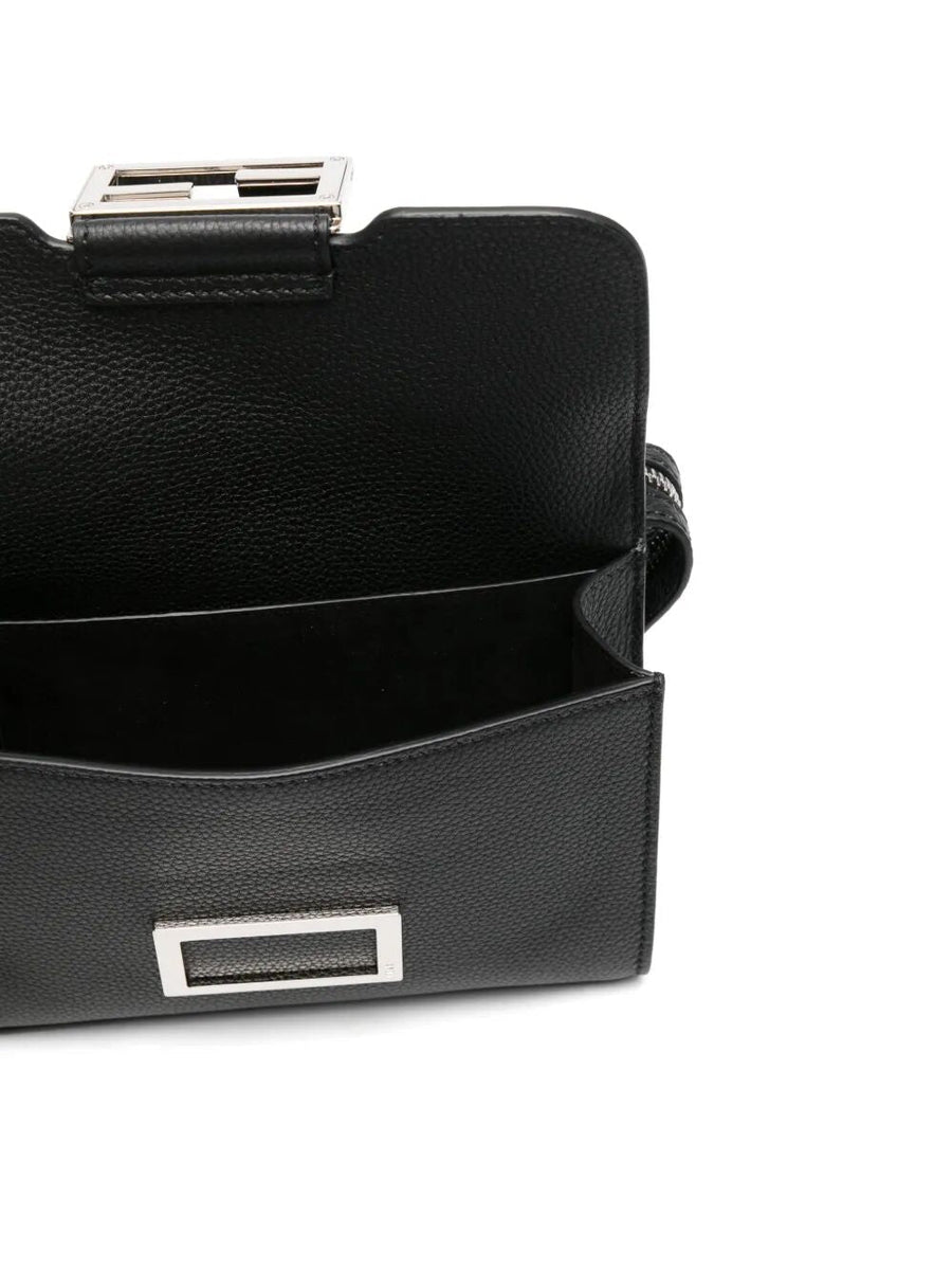 Fendi Men Full-Grain Leather Double Baguette Bag