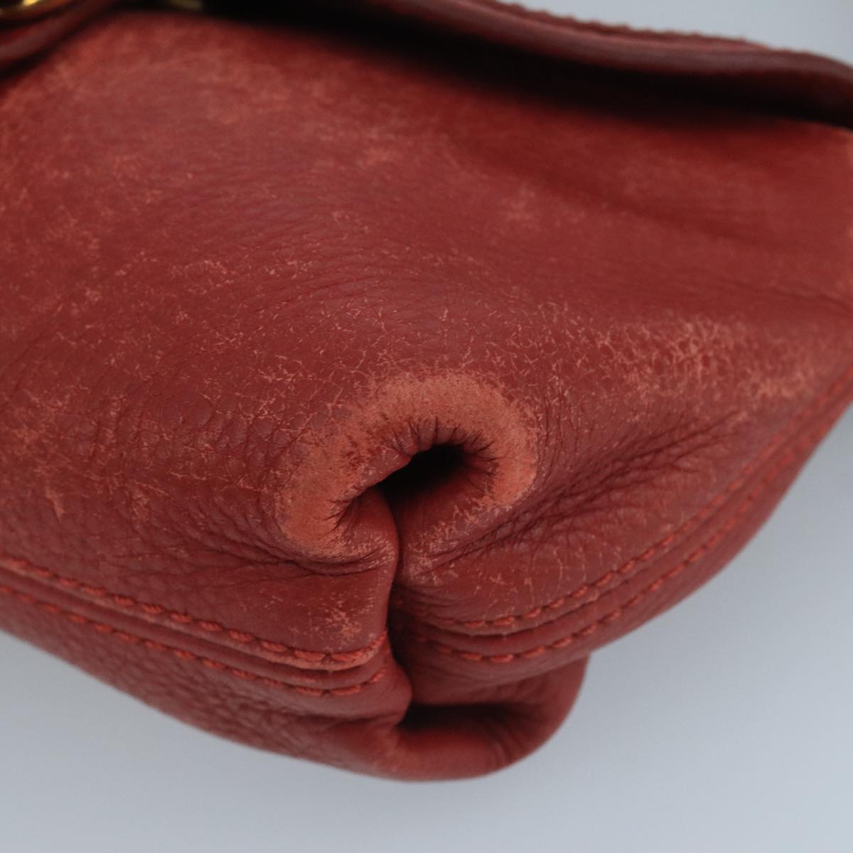 Chloe Mercy Shoulder Bag Leather Red Gold 111189