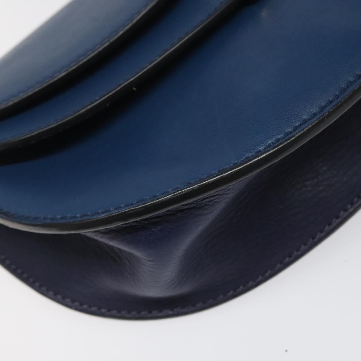 Chloe Georgia Shoulder Bag Leather Blue Gold 112310