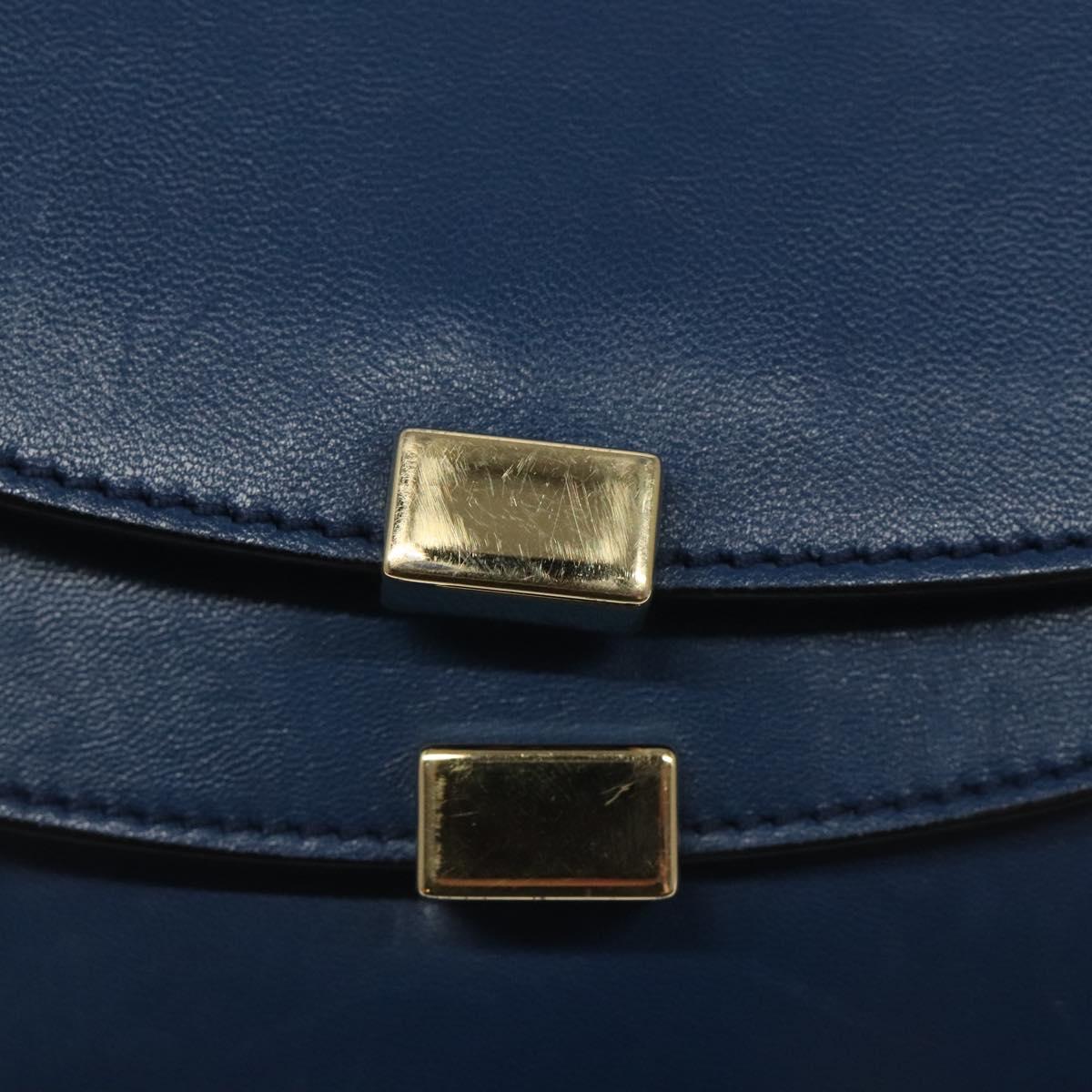 Chloe Georgia Shoulder Bag Leather Blue Gold 112310
