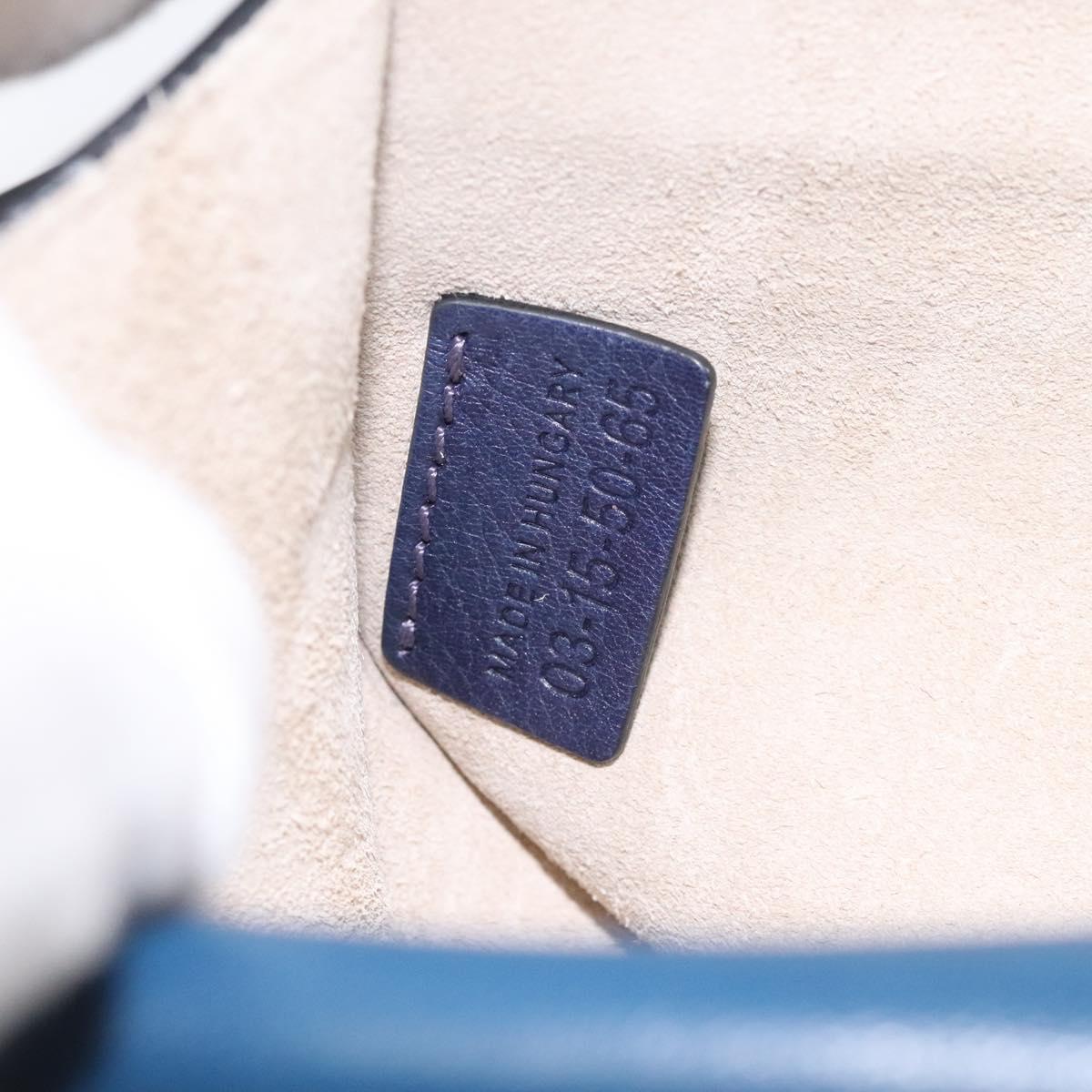 Chloe Georgia Shoulder Bag Leather Blue Gold 112310