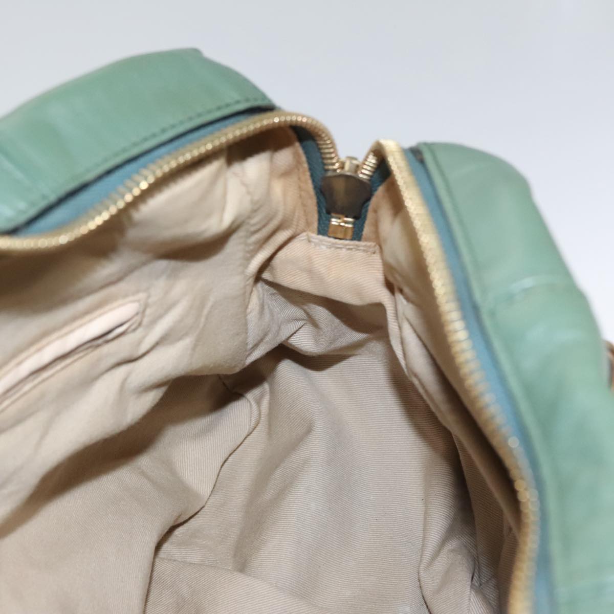 Chloe Paraty Hand Bag Leather 2way Green Gold 112404