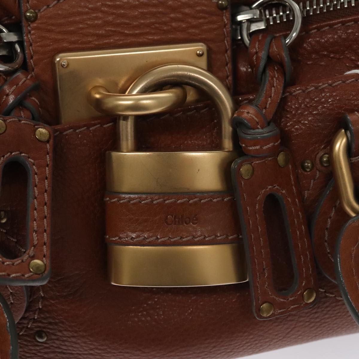 Chloe Paddington Hand Bag Leather Brown Gold Silver 010851 5276 112406