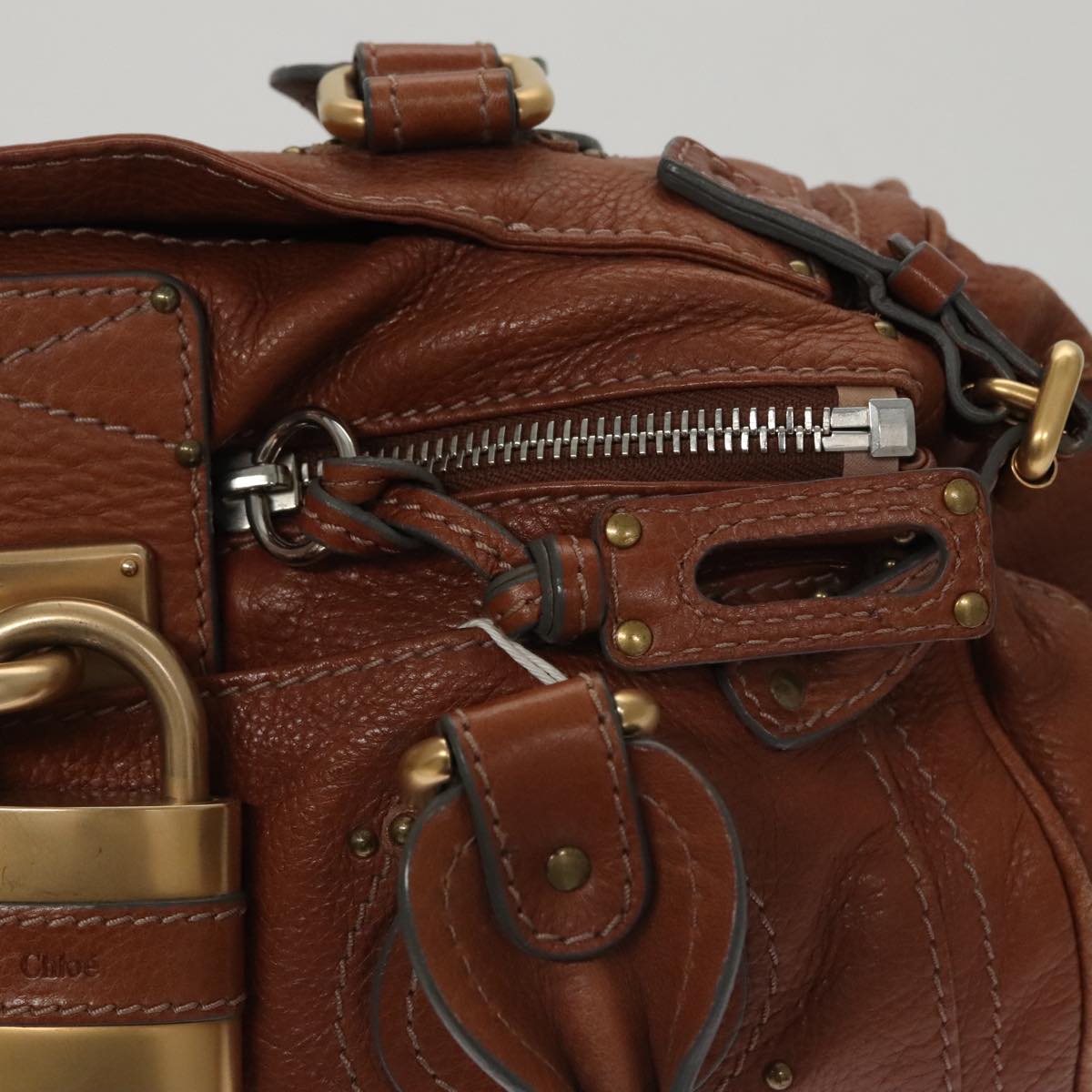 Chloe Paddington Hand Bag Leather Brown Gold Silver 010851 5276 112406