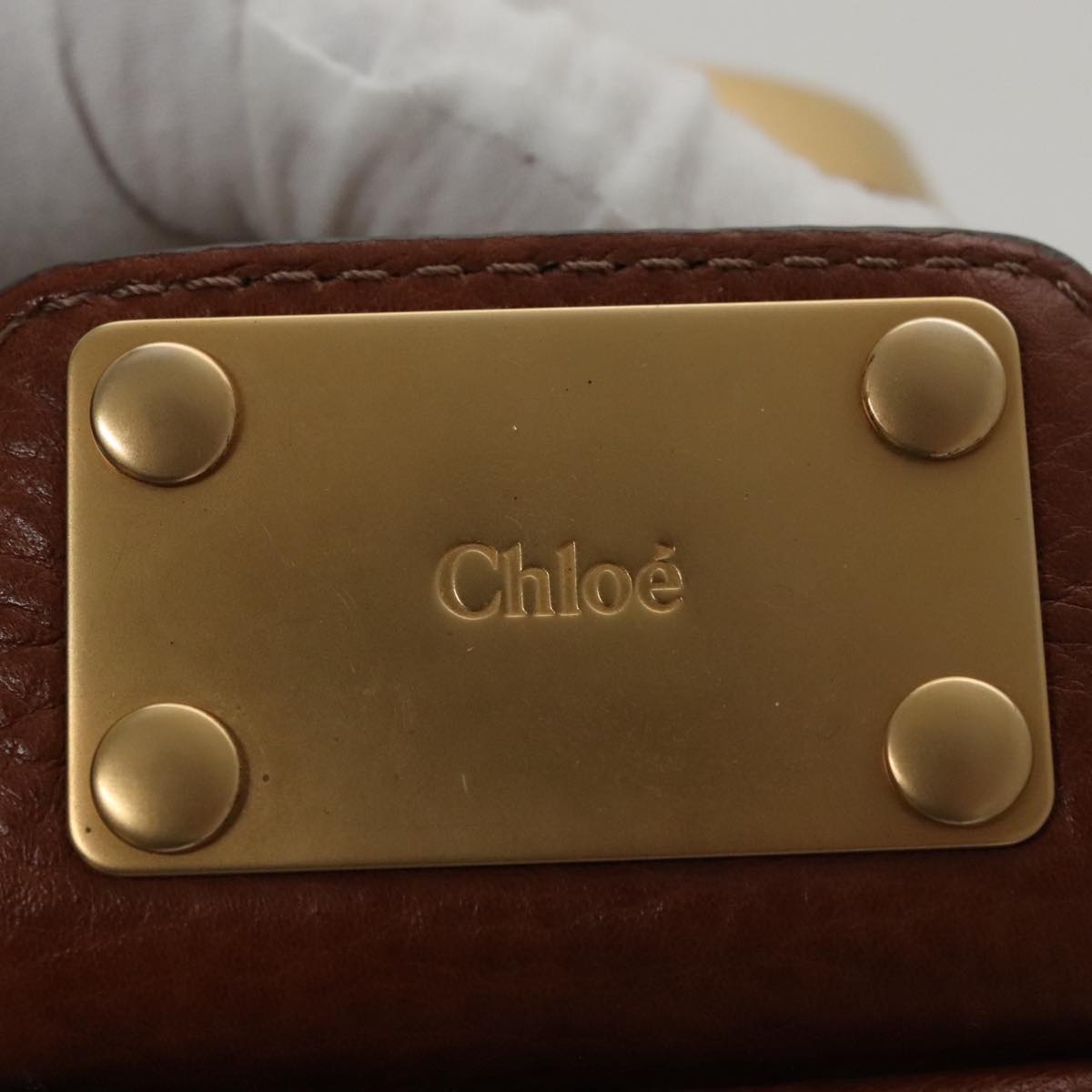 Chloe Paddington Hand Bag Leather Brown Gold Silver 010851 5276 112406