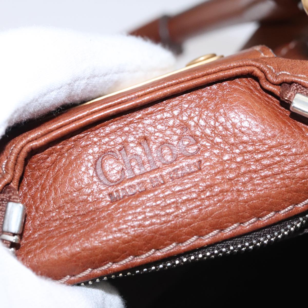 Chloe Paddington Hand Bag Leather Brown Gold Silver 010851 5276 112406