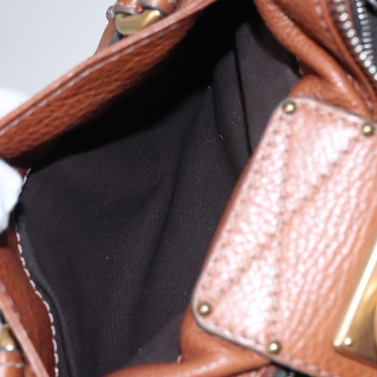 Chloe Paddington Hand Bag Leather Brown Gold Silver 010851 5276 112406