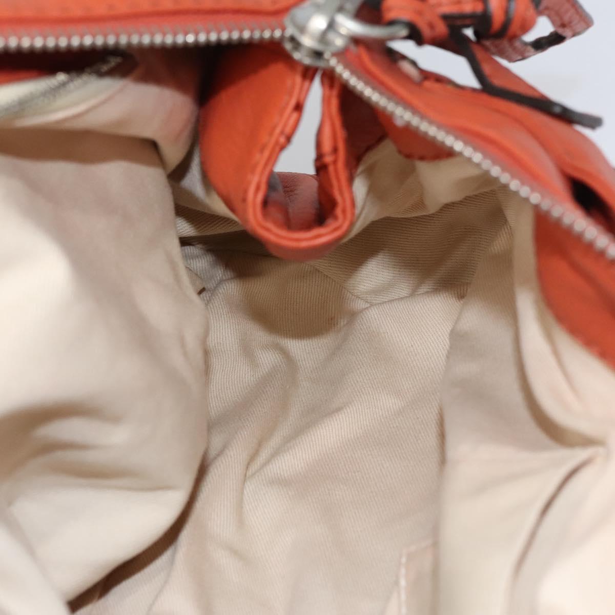 Chloe Paddington Hand Bag Leather Orange Silver gold 113162