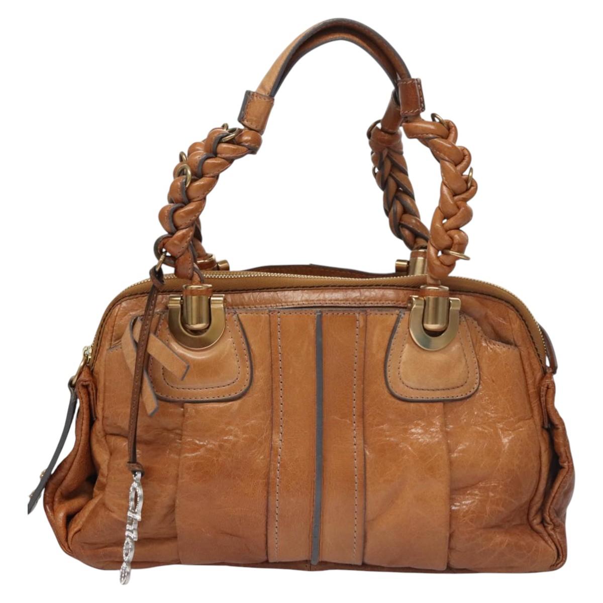 Chloe Hand Bag Leather Brown 113163