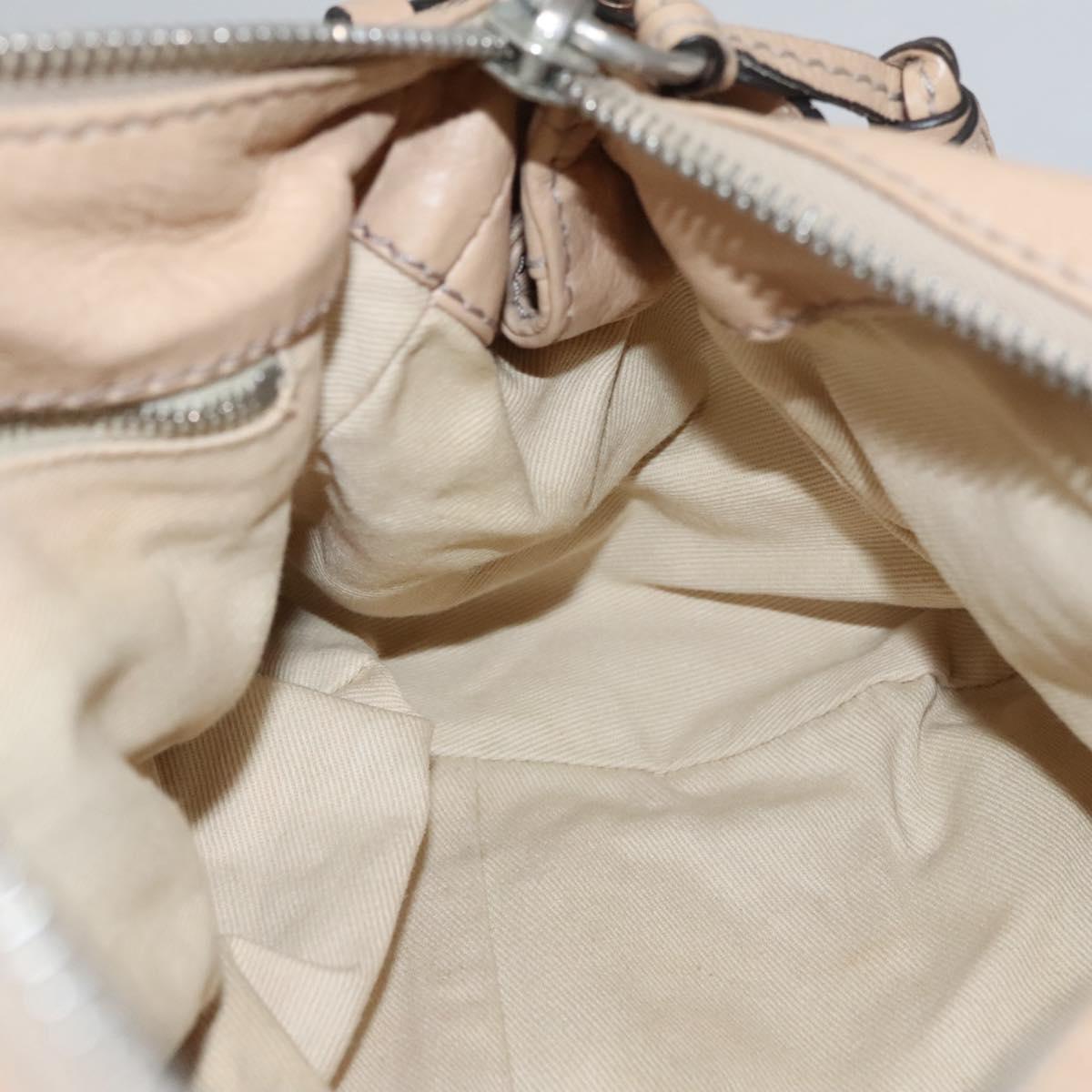 Chloe Paddington Hand Bag Leather Beige Silver gold 113238