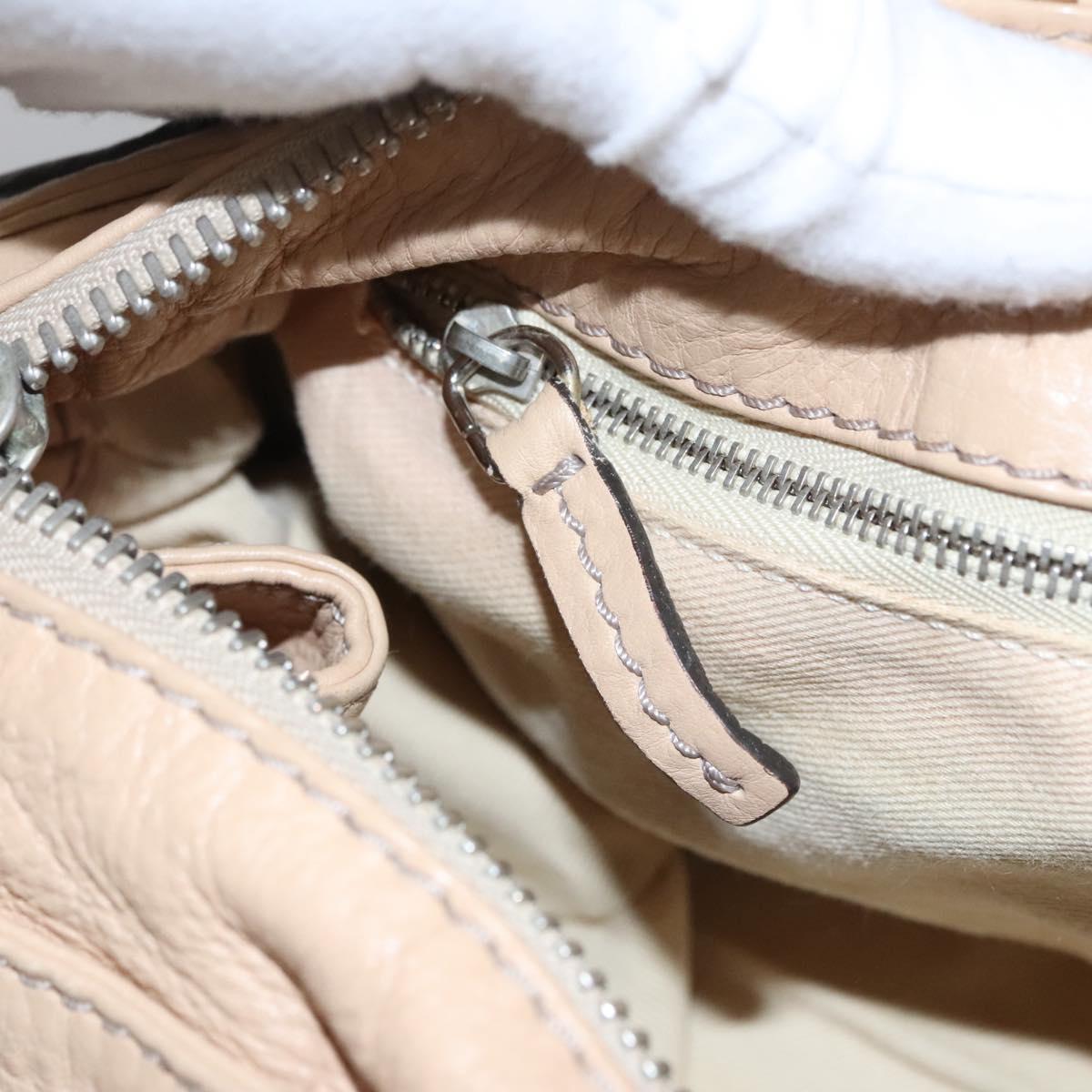 Chloe Paddington Hand Bag Leather Beige Silver gold 113238