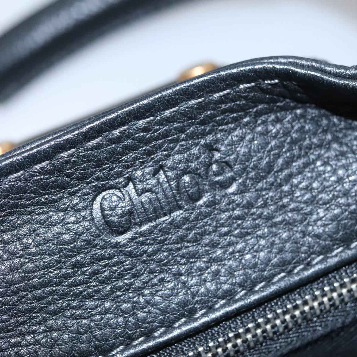 Chloe Paddington Hand Bag Leather Black Gold Silver 113733