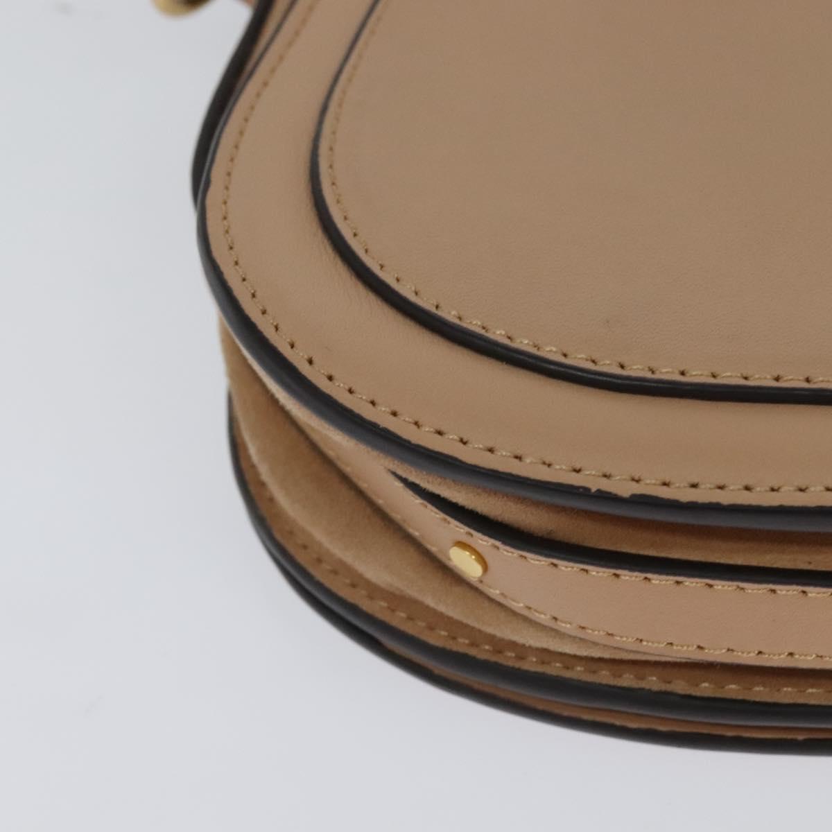 Chloe Nile Hand Bag Leather 2way Beige 115680
