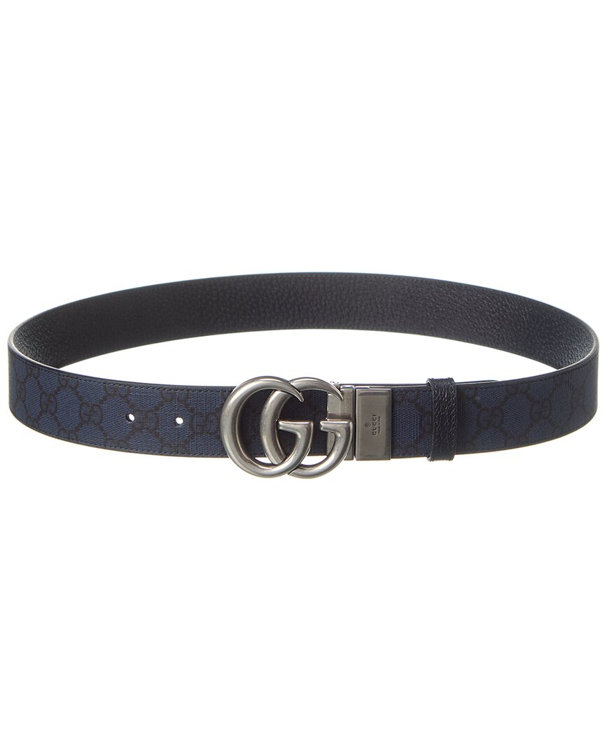 Gucci Reversible Gg Supreme Canvas & Leather Belt