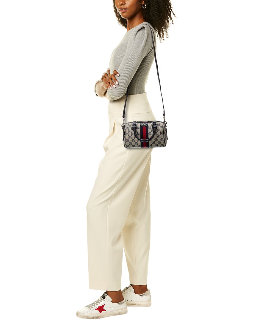 Gucci Ophidia Gg Mini Top Handle Gg Supreme Canvas & Leather Bag