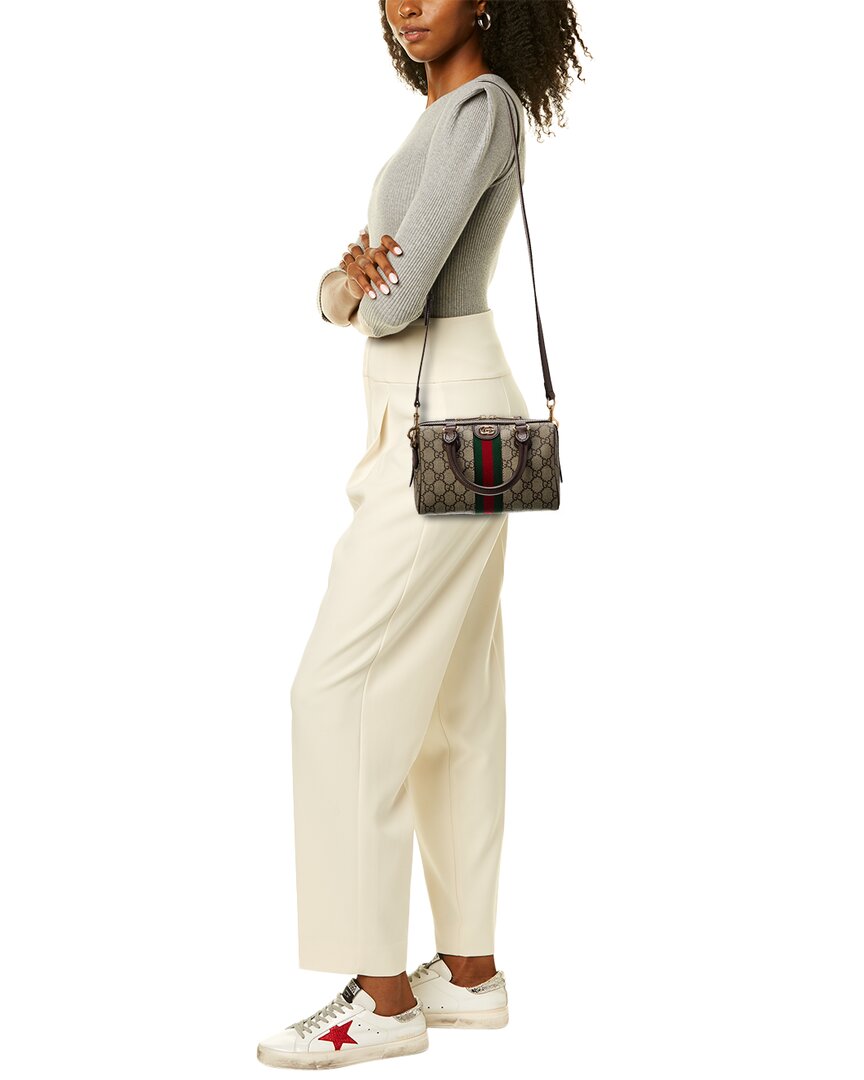 Gucci Ophidia Gg Mini Top Handle Gg Supreme Canvas & Leather Bag