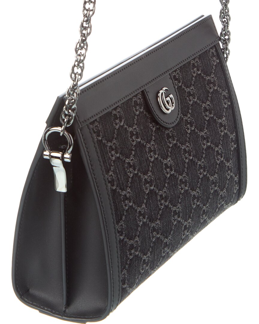 Gucci Ophidia Small Gg Denim & Leather Shoulder Bag