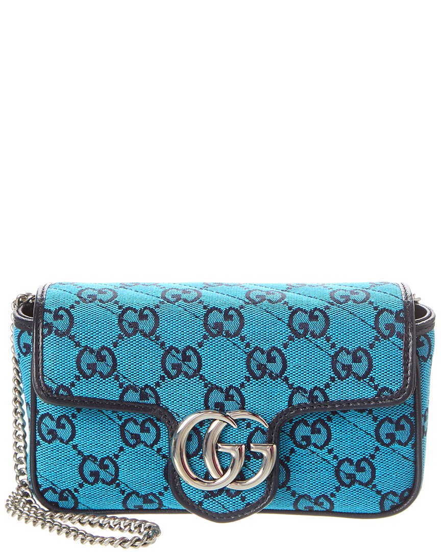 Gucci Gg Marmont Super Mini Gg Canvas & Leather Shoulder Bag