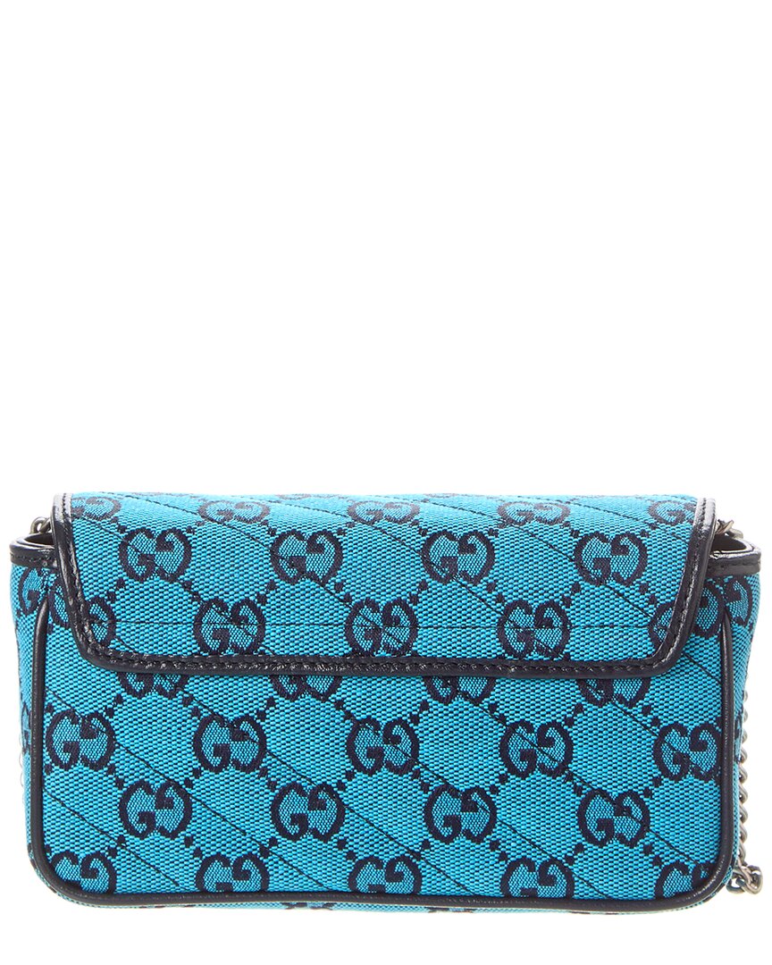 Gucci Gg Marmont Super Mini Gg Canvas & Leather Shoulder Bag