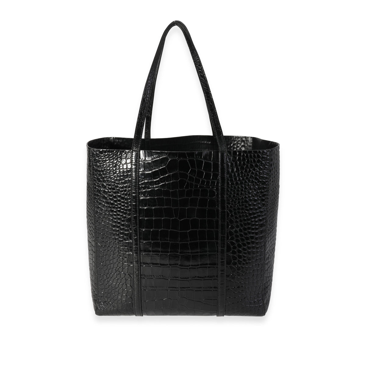 balenciaga Crocodile-Embossed Leather Small Everyday Tote