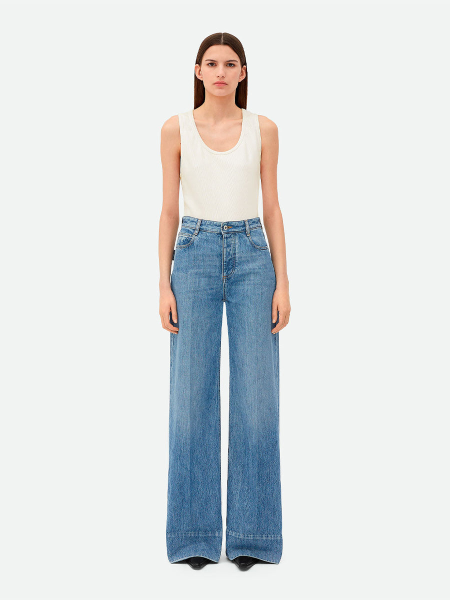Bottega Veneta Women Jeans Vintage Indigo Gamba Ampia