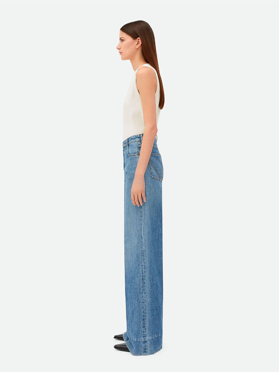 Bottega Veneta Women Jeans Vintage Indigo Gamba Ampia