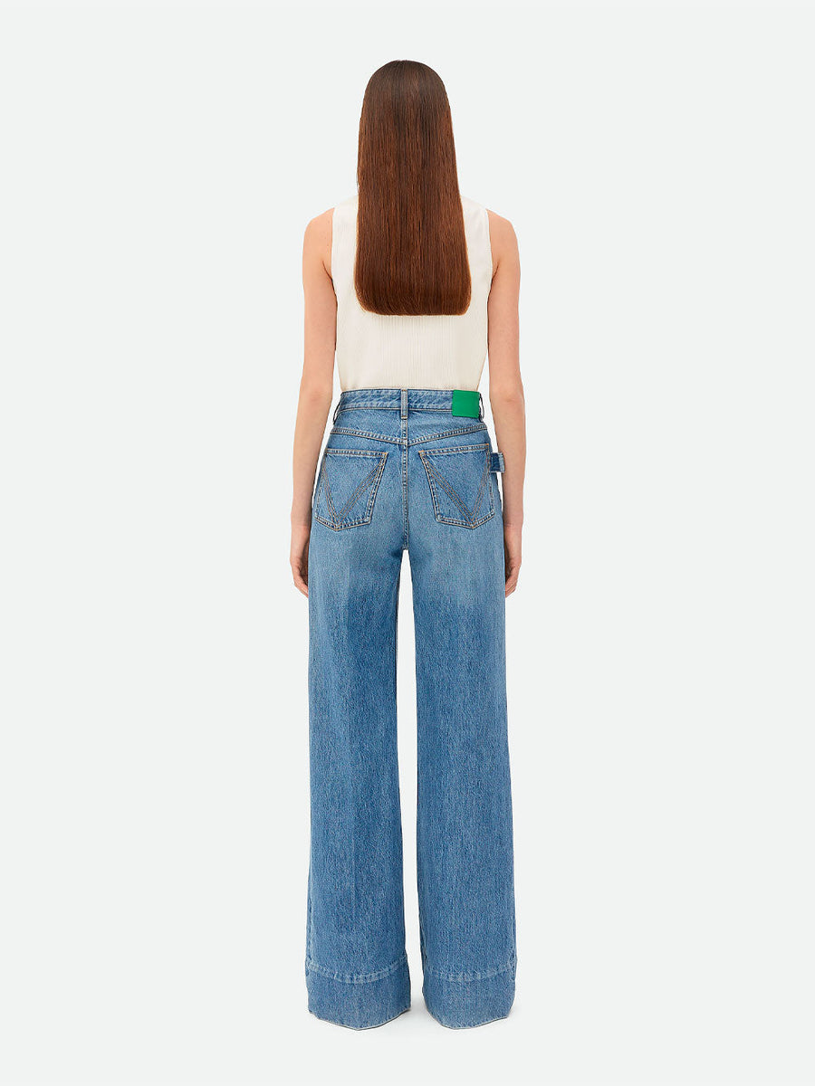 Bottega Veneta Women Jeans Vintage Indigo Gamba Ampia