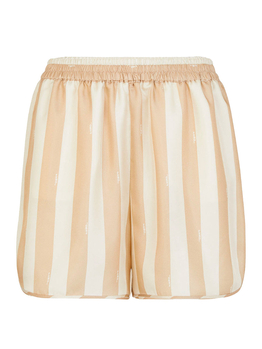 Fendi Women Pantaloni Corti In Seta Pequin Beige