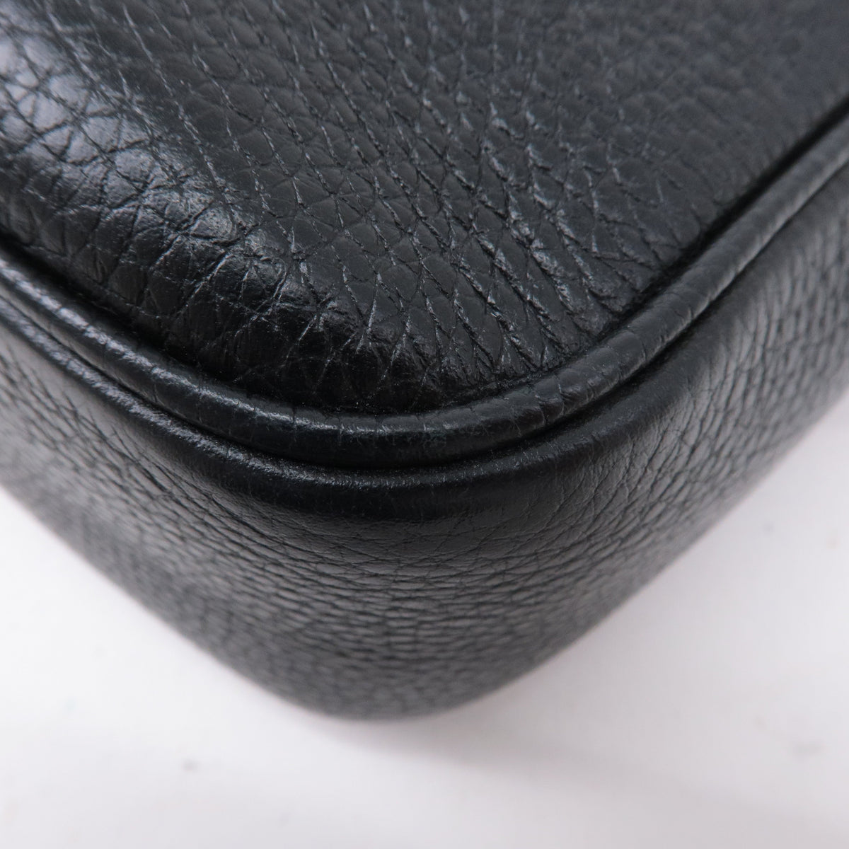 GUCCI SOHO Small Disco Leather Shoulder Bag Black 308364