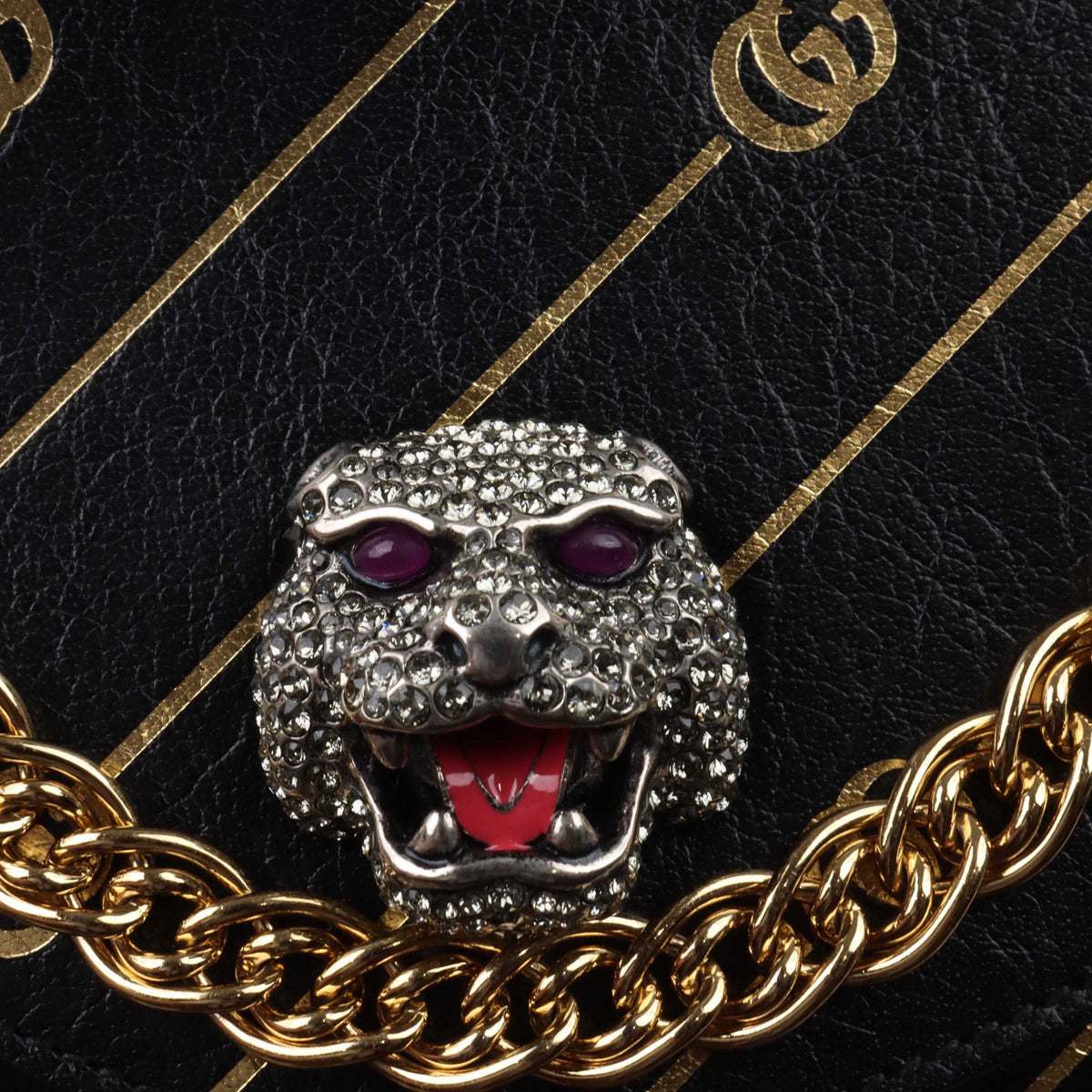 Gucci Black and Red Double Sided Thiara Clutch.