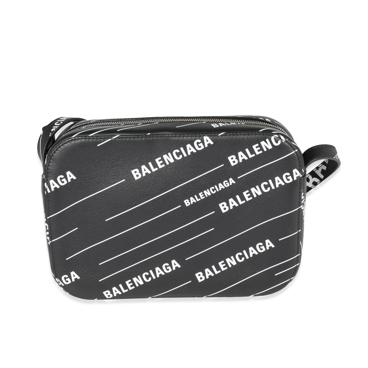 balenciaga Black & White Logo Everyday Camera Bag