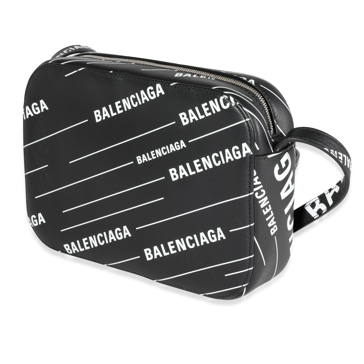 balenciaga Black & White Logo Everyday Camera Bag
