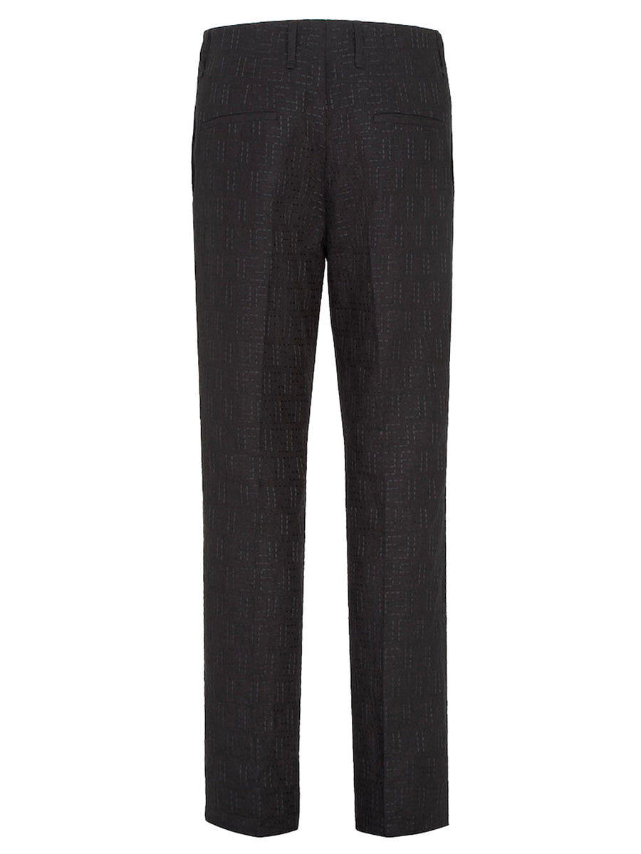 Fendi Men Linen Ff Jacquard Trousers