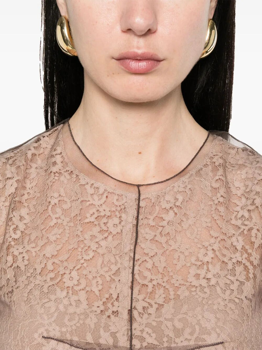 Fendi Women Blooming Lace Midi Dress
