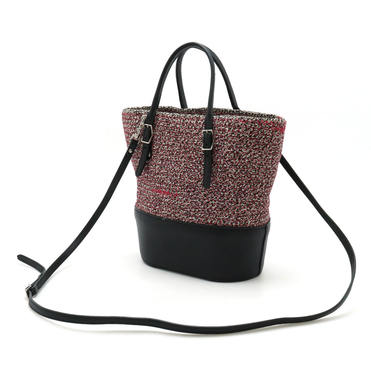 balenciaga Zigzagger Mini Cabas Handbag Cotton Leather