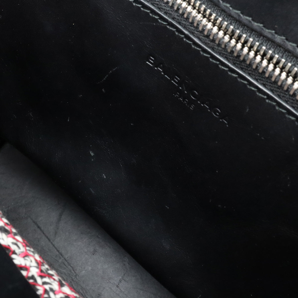 balenciaga Zigzagger Mini Cabas Handbag Cotton Leather