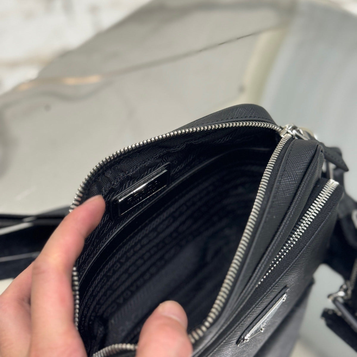 PD SAFFIANO LEATHER SHOULDER BAG