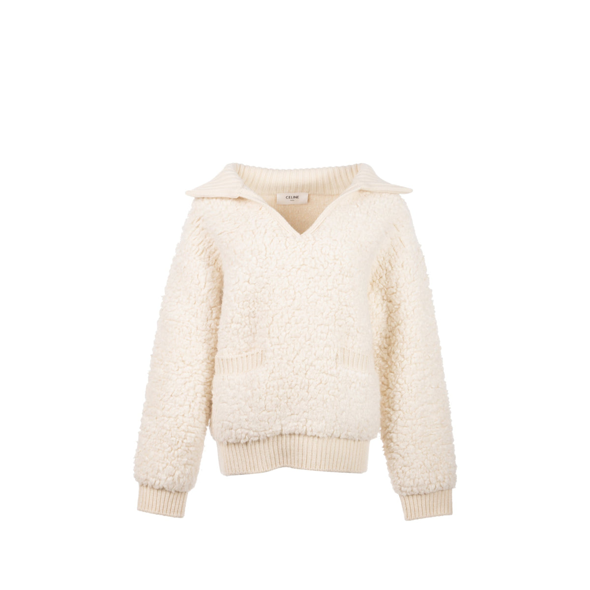 Celine size XS sweater Laine/Alpaga/Soie White