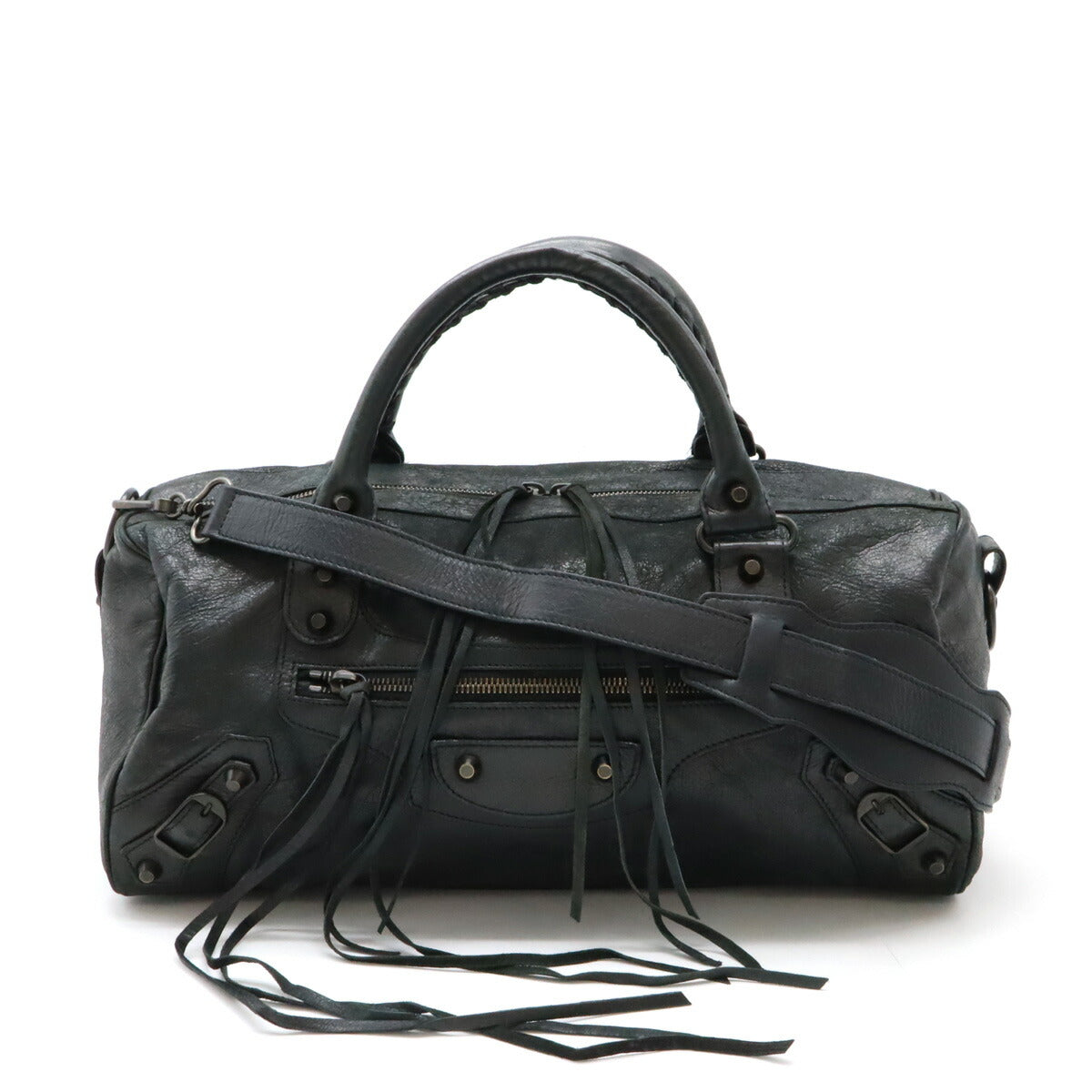 balenciaga The Twiggy Leather Handbag Dark Gray