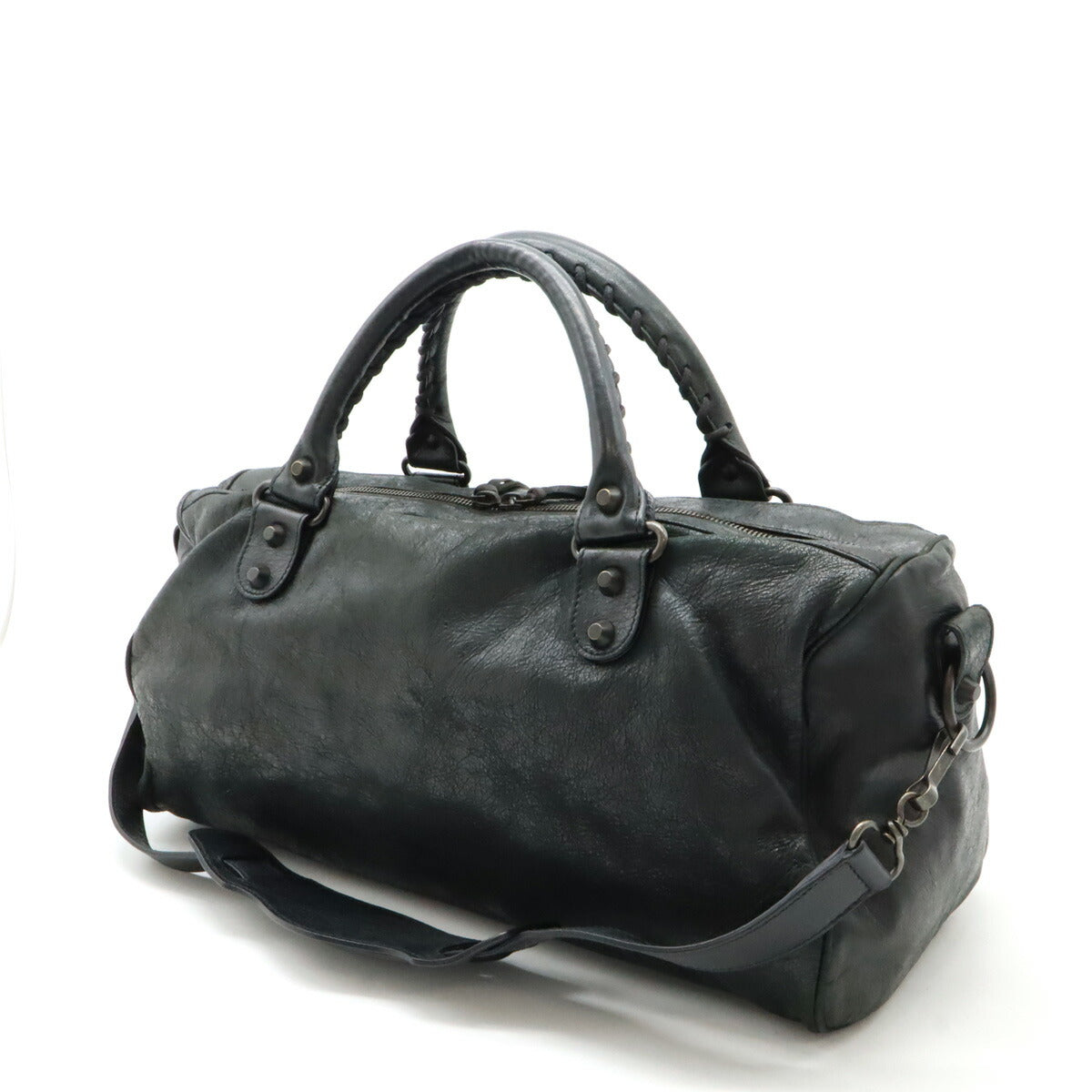 balenciaga The Twiggy Leather Handbag Dark Gray
