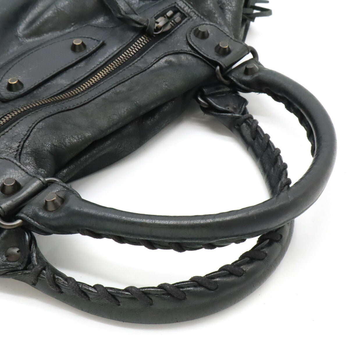 balenciaga The Twiggy Leather Handbag Dark Gray