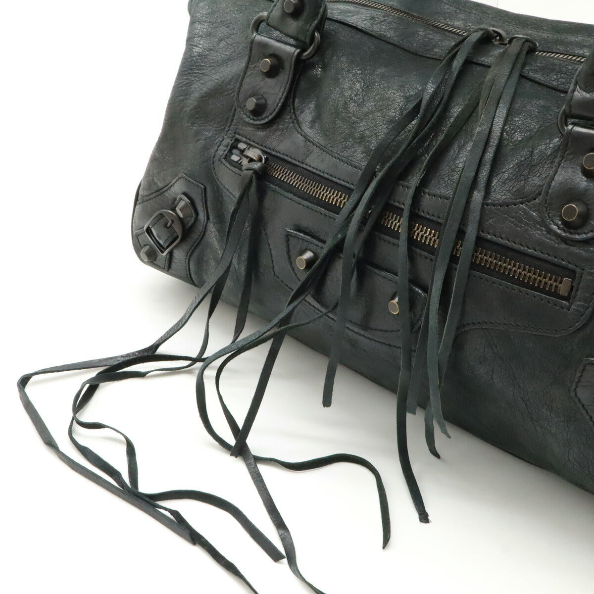 balenciaga The Twiggy Leather Handbag Dark Gray