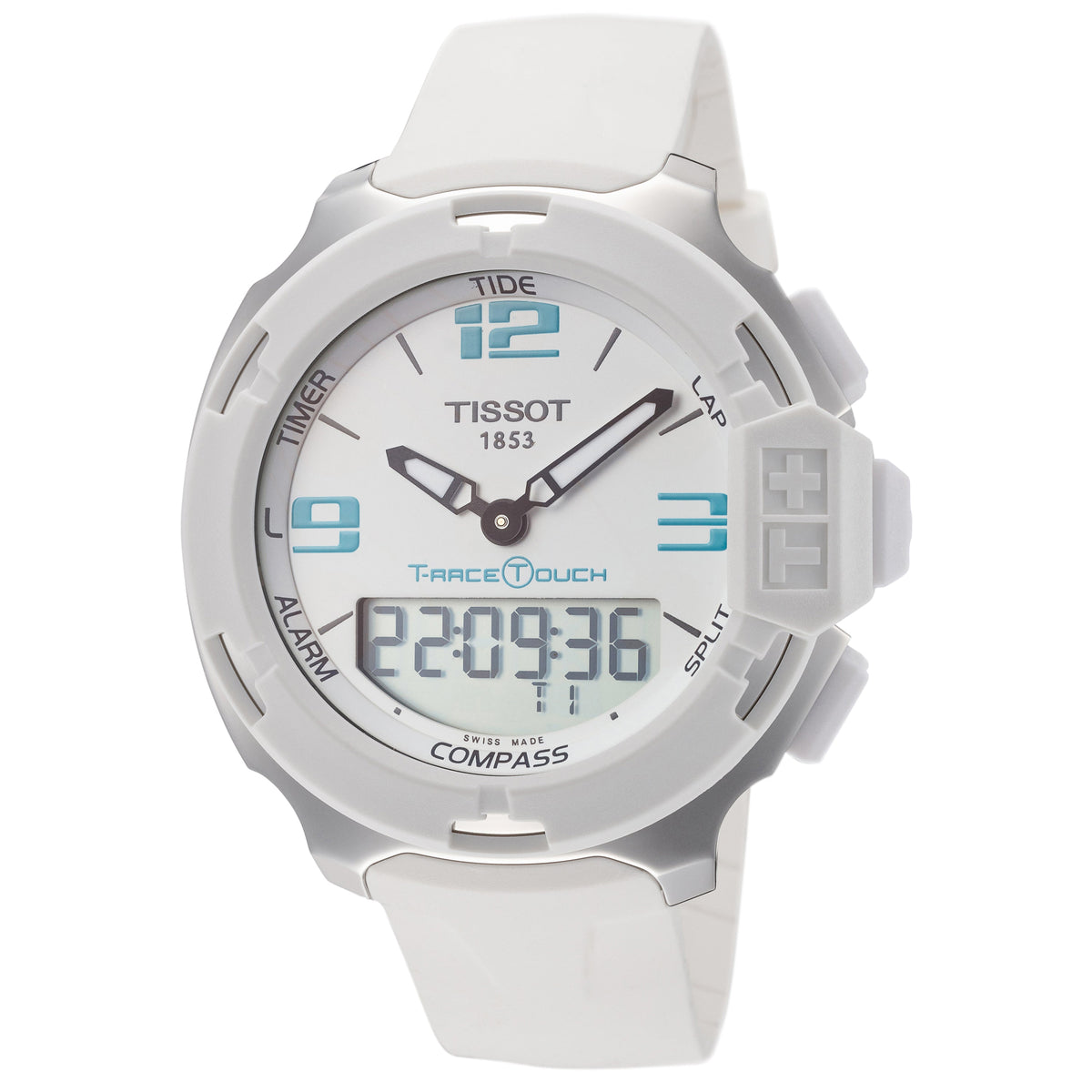 Tissot Men's T0814201701701 T-Touch 42.15mm White Dial Synthetic Leather Watch