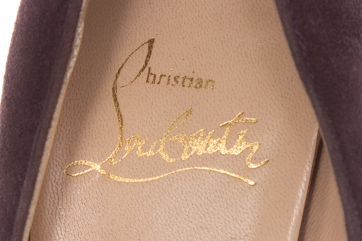 Christian Louboutin Eggplant Suede Pumps SZ 38.5