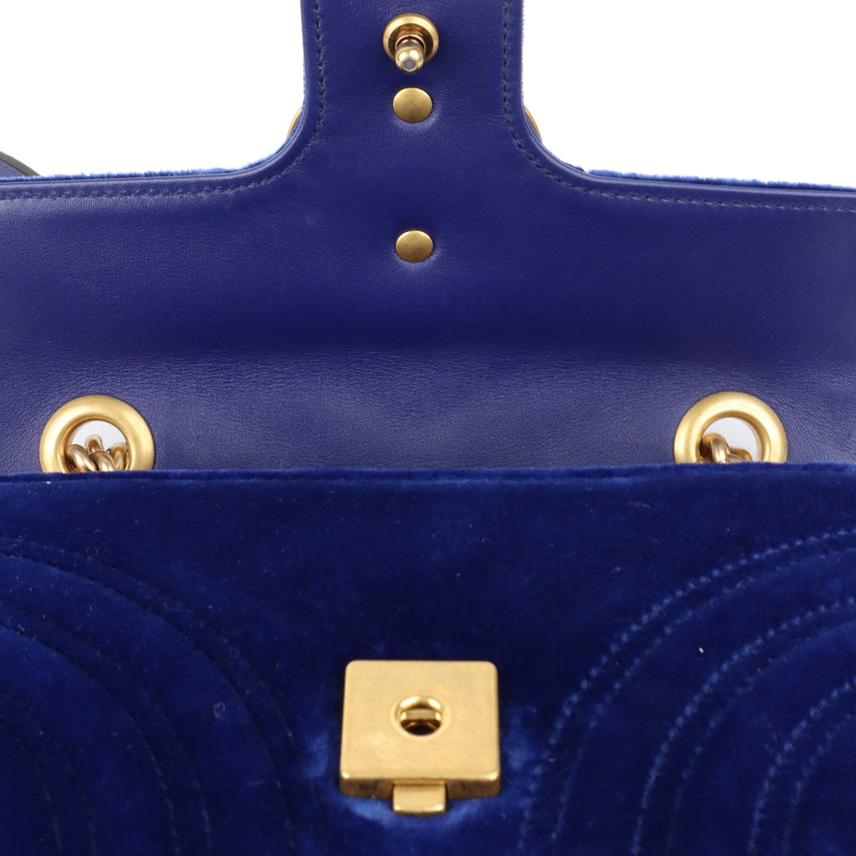 Gucci Blue Velvet Mini Marmont Bag.