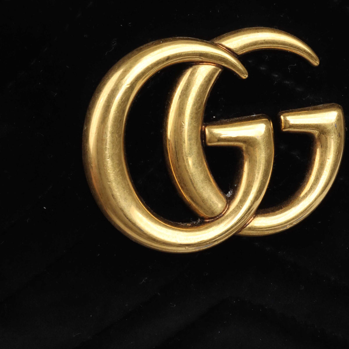 Gucci GG Marmont Small Matelasse Shoulder Bag Black Velvet GHW.