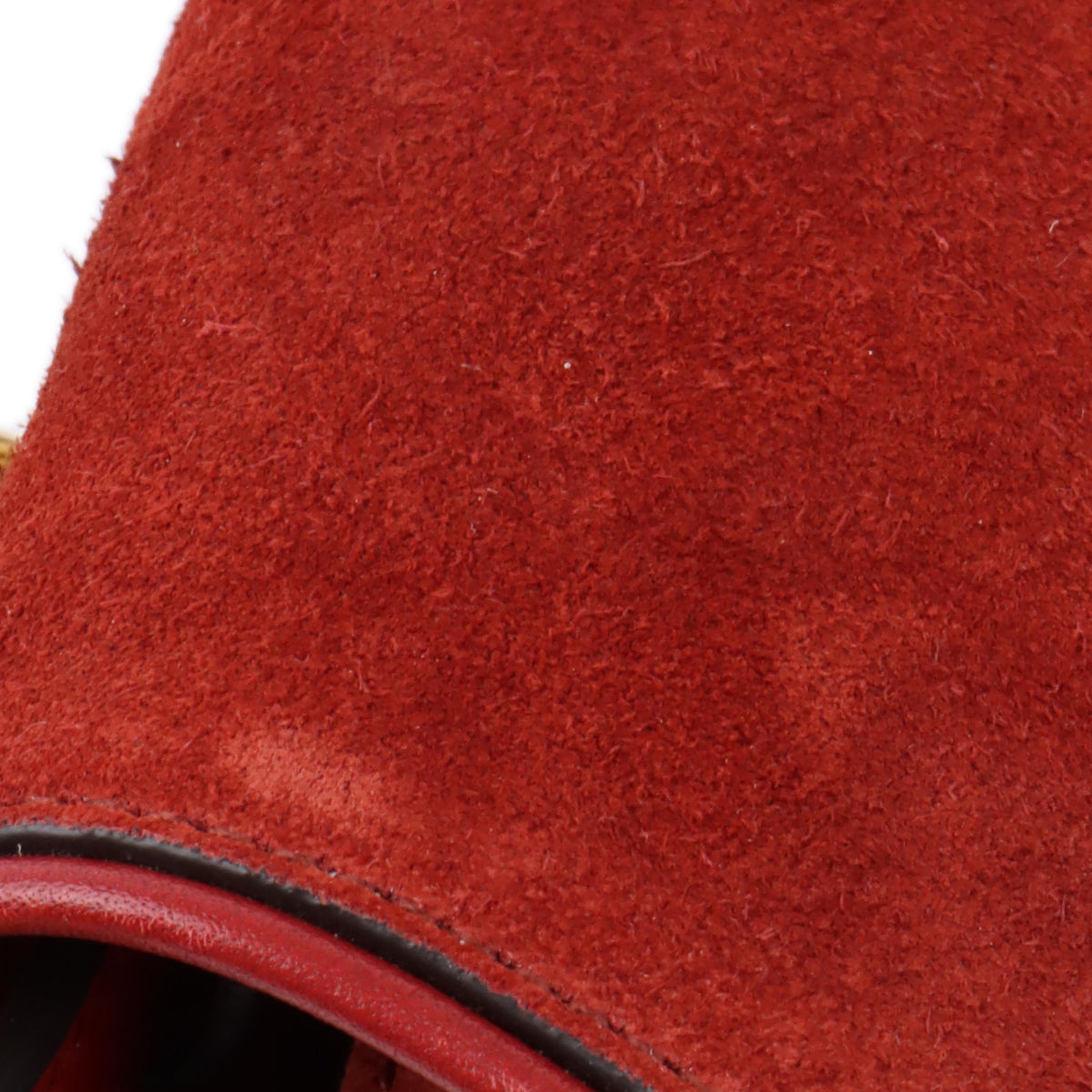 Gucci Blondie Red Suede Shoulder Bag.