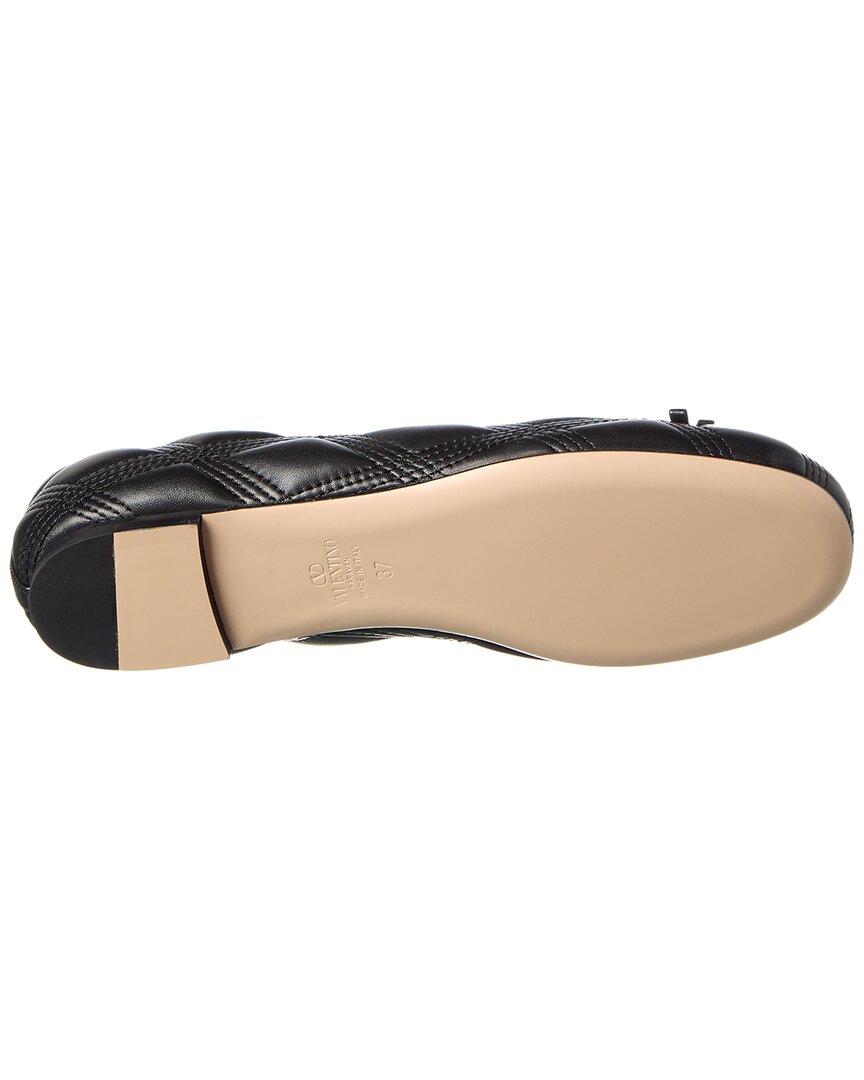 Valentino Bow Quilted Leather Flat